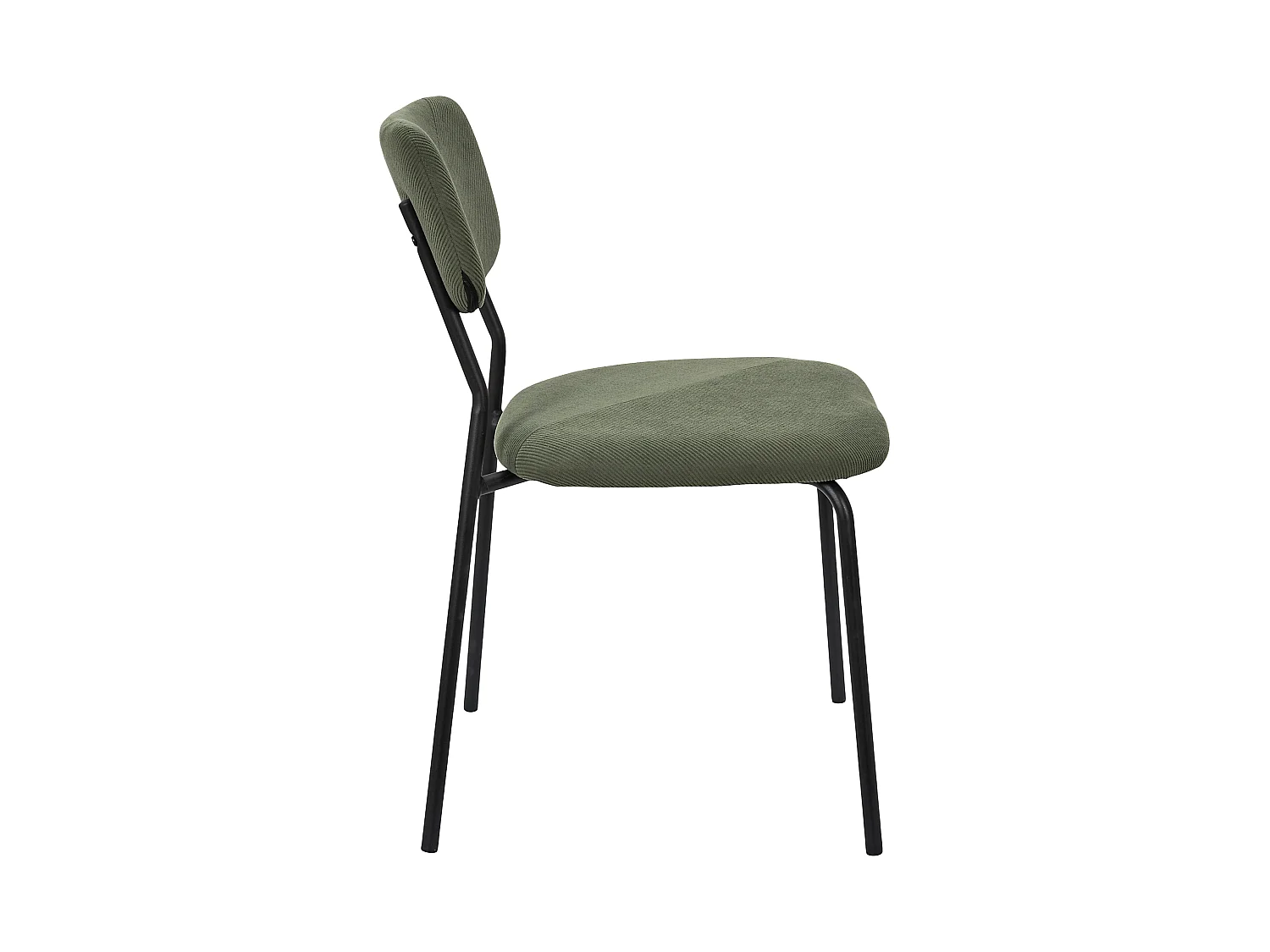 Lot de 4 Chaises - HOME DECO FACTORY - Jules - Côtelées - Confortables - Vert