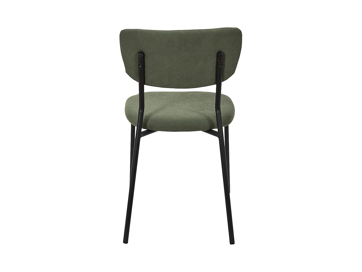 Lot de 4 Chaises - HOME DECO FACTORY - Jules - Côtelées - Confortables - Vert