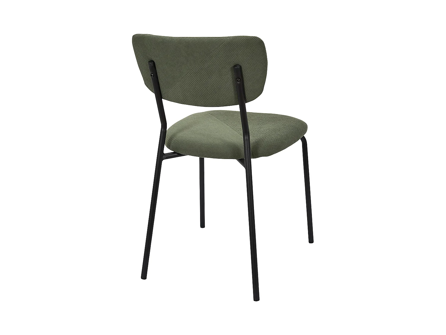 Lot de 4 Chaises - HOME DECO FACTORY - Jules - Côtelées - Confortables - Vert