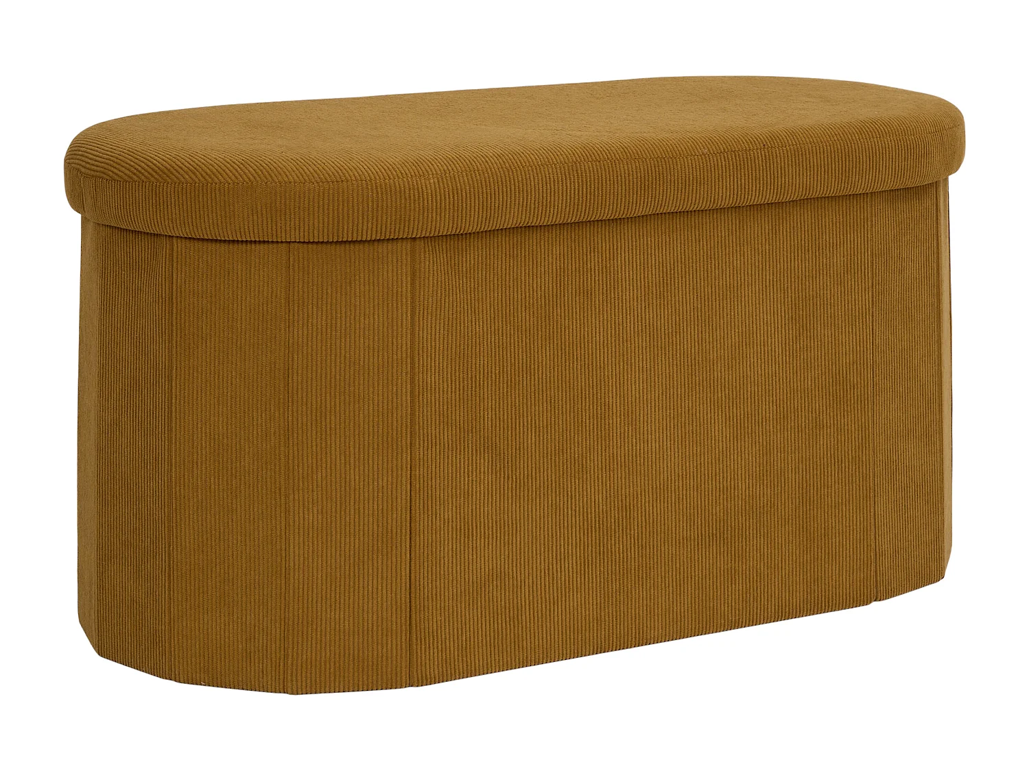 Coffre Banc Pliable - HOME DECO FACTORY - Jules - Tissu Côtelé - Jaune