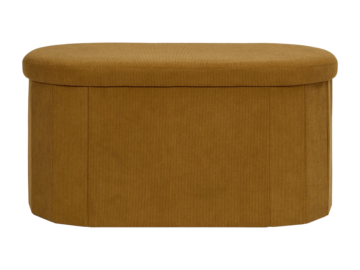 Coffre Banc Pliable - HOME DECO FACTORY - Jules - Tissu Côtelé - Jaune