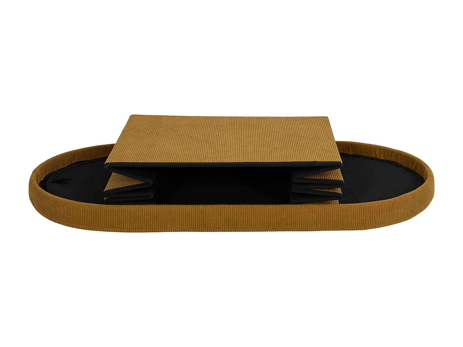 Coffre Banc Pliable - HOME DECO FACTORY - Jules - Tissu Côtelé - Jaune
