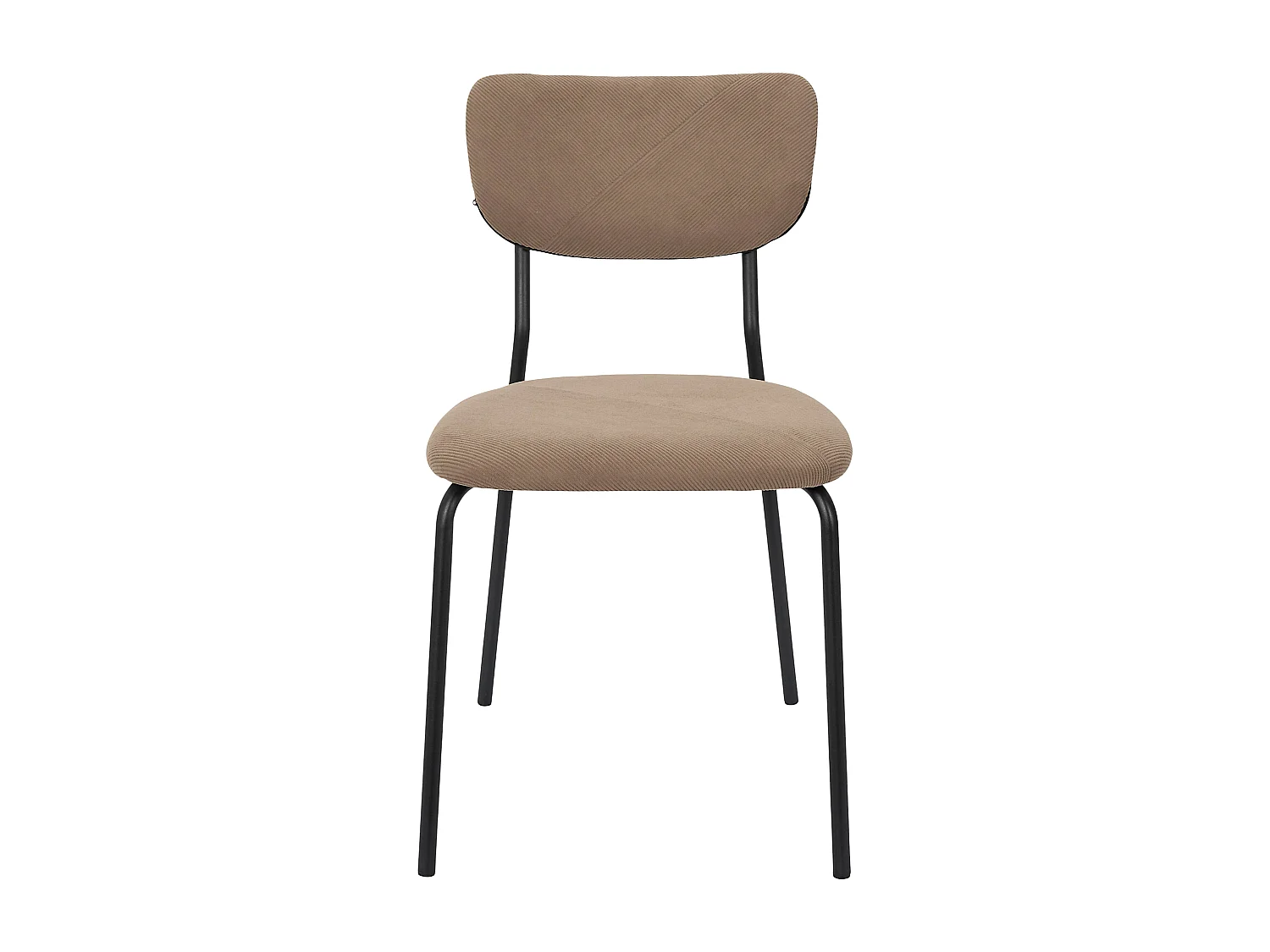 Lot de 4 Chaises - HOME DECO FACTORY - Jules - Côtelées - Confortables - Taupe