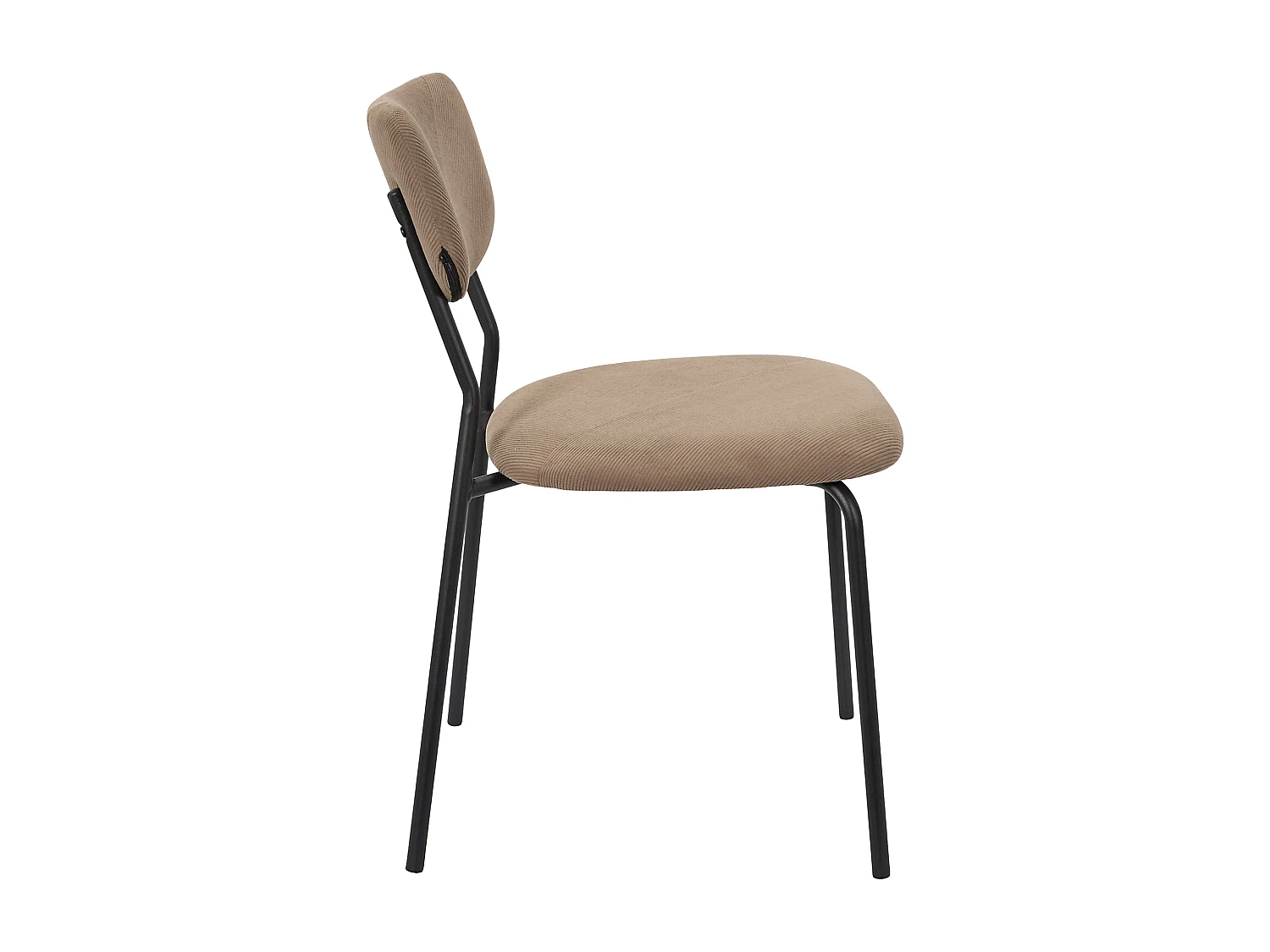 Lot de 4 Chaises - HOME DECO FACTORY - Jules - Côtelées - Confortables - Taupe