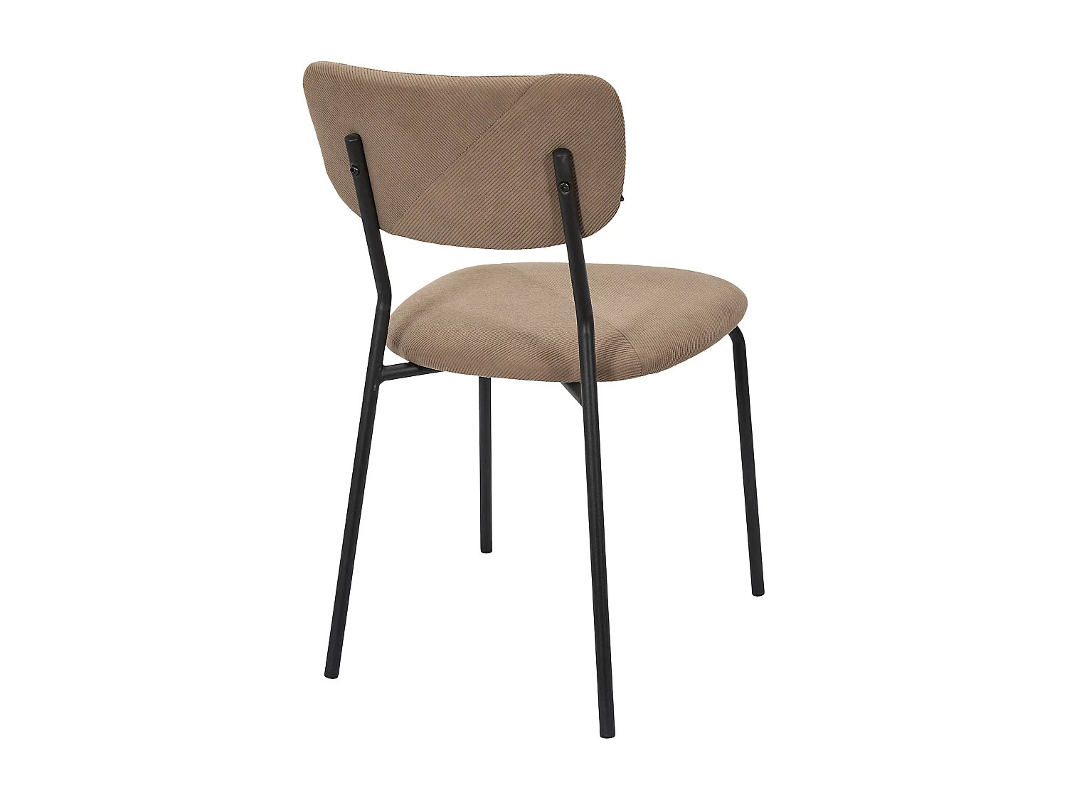 Lot de 4 Chaises - HOME DECO FACTORY - Jules - Côtelées - Confortables - Taupe