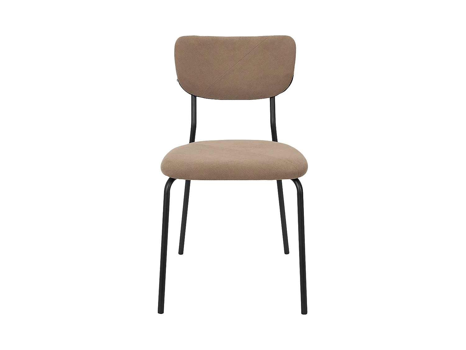 Lot de 4 Chaises - HOME DECO FACTORY - Jules - Côtelées - Confortables - Taupe