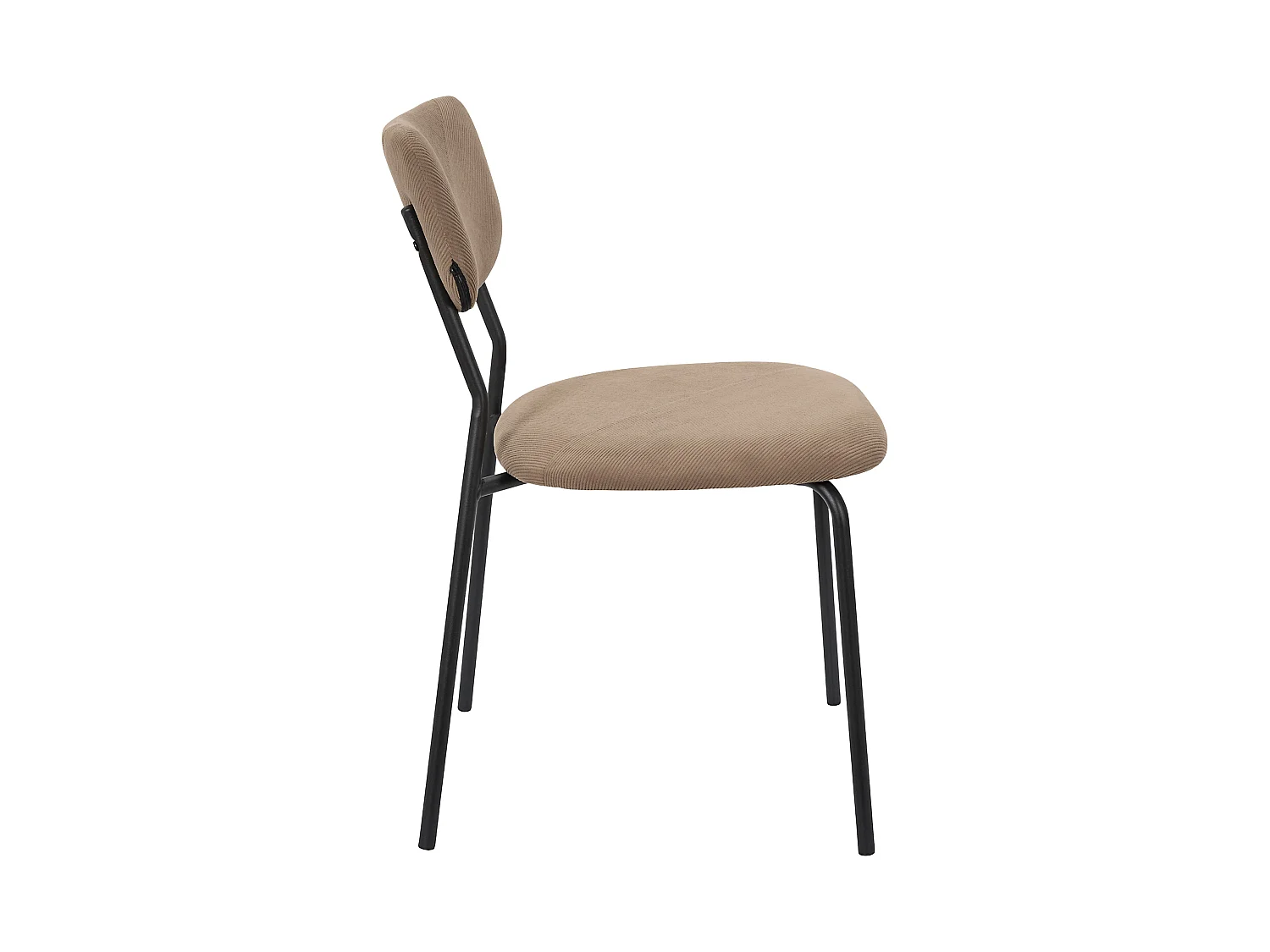 Lot de 4 Chaises - HOME DECO FACTORY - Jules - Côtelées - Confortables - Taupe