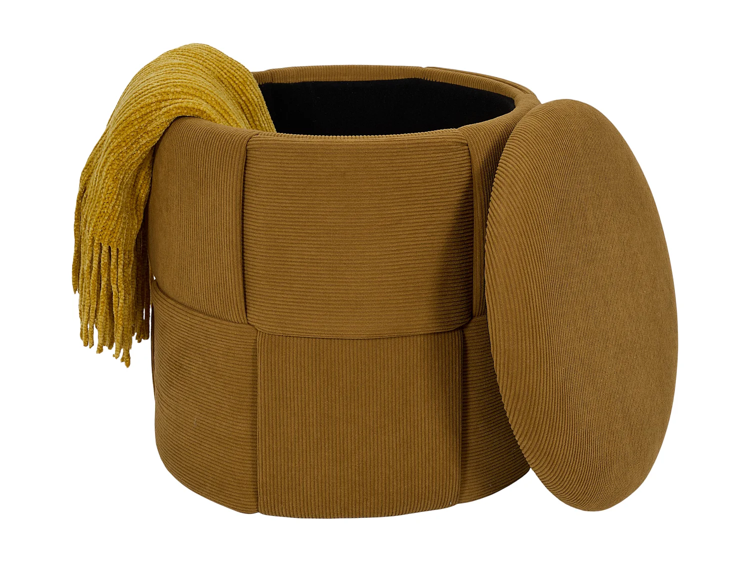 Pouf - HOME DECO FACTORY - Jules - Rangement - Tressé - Jaune