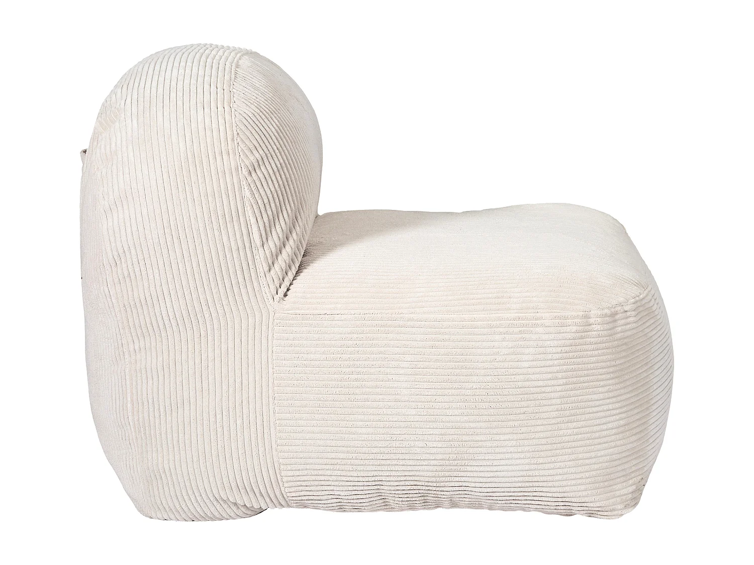 Fauteuil - HOME DECO FACTORY - Scott - Compact - Côtelé - Beige
