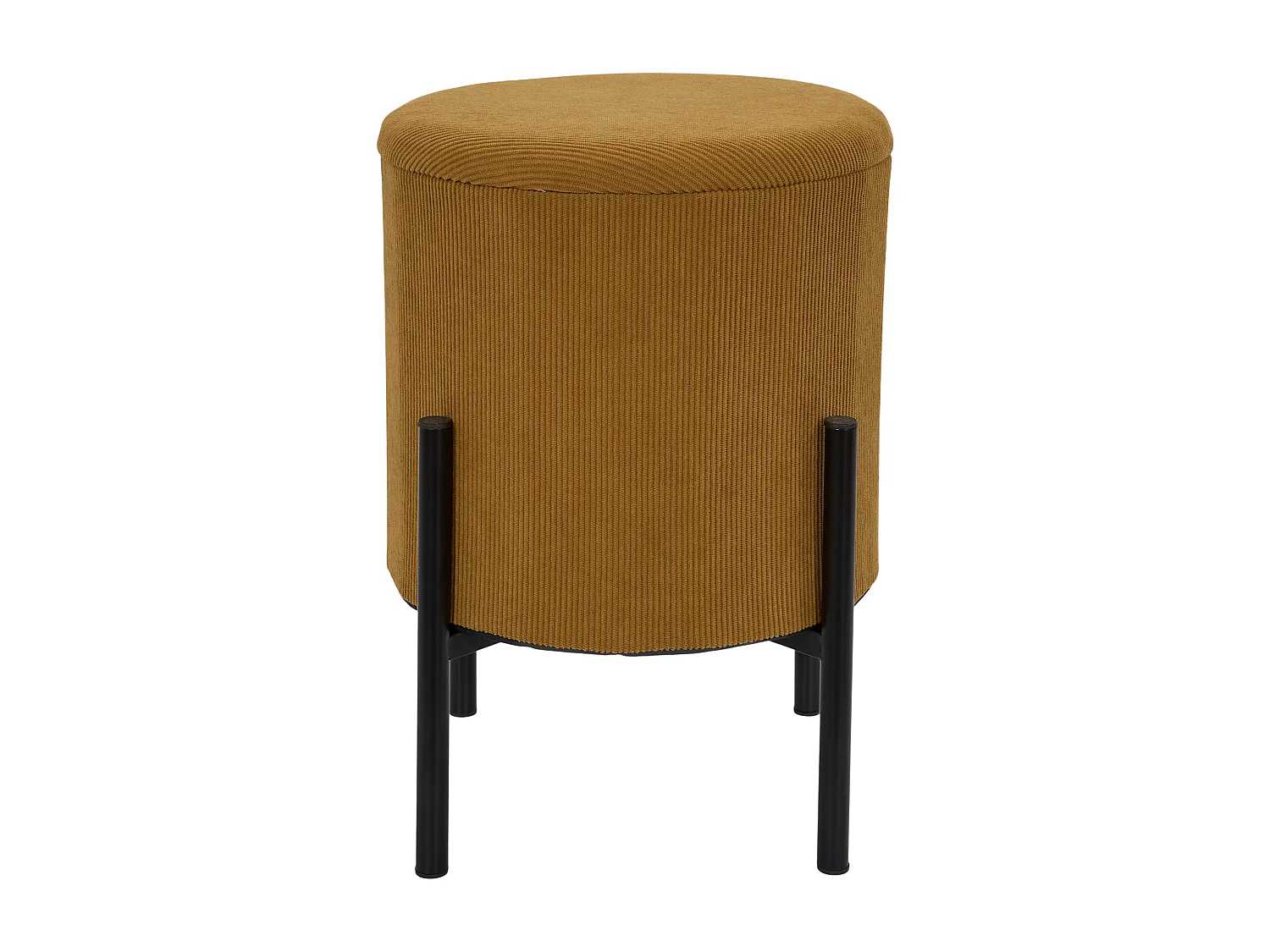 Lot de 4 Poufs - HOME DECO FACTORY - Jules - Rangement - Côtelé - Jaune