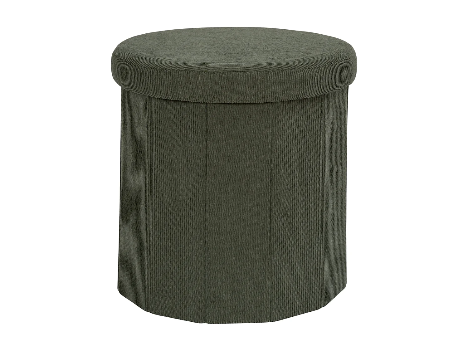 Coffre Pouf Pliable - HOME DECO FACTORY - Jules - Côtelé - Vert