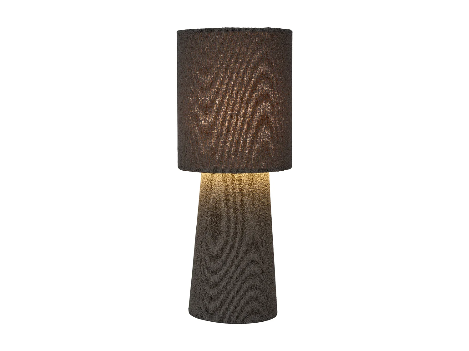 Lampe - HOME DECO FACTORY - Velours - Taupe - 38 cm