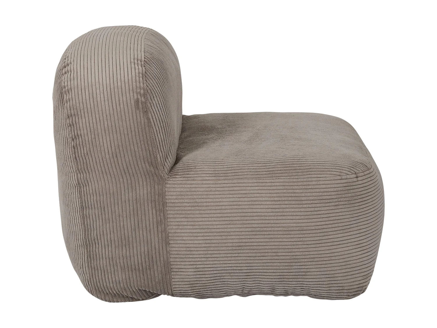 Fauteuil - HOME DECO FACTORY - Scott - Compact - Côtelé - Taupe