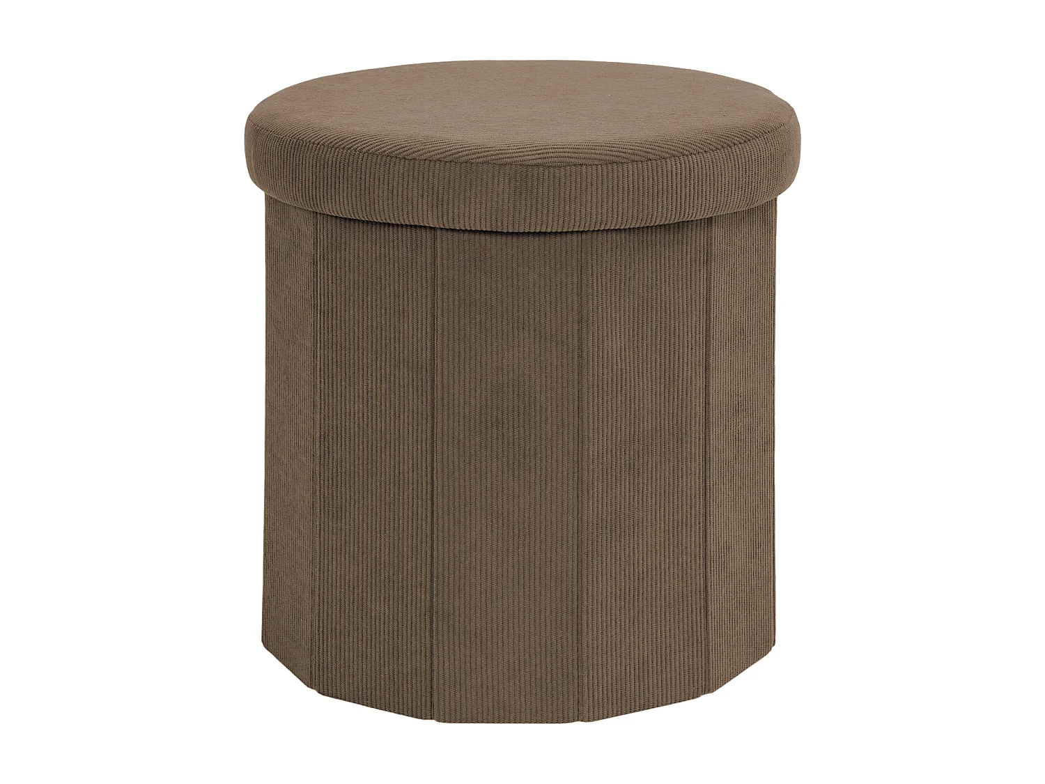 Coffre Pouf Pliable - HOME DECO FACTORY - Jules - Côtelé - Taupe