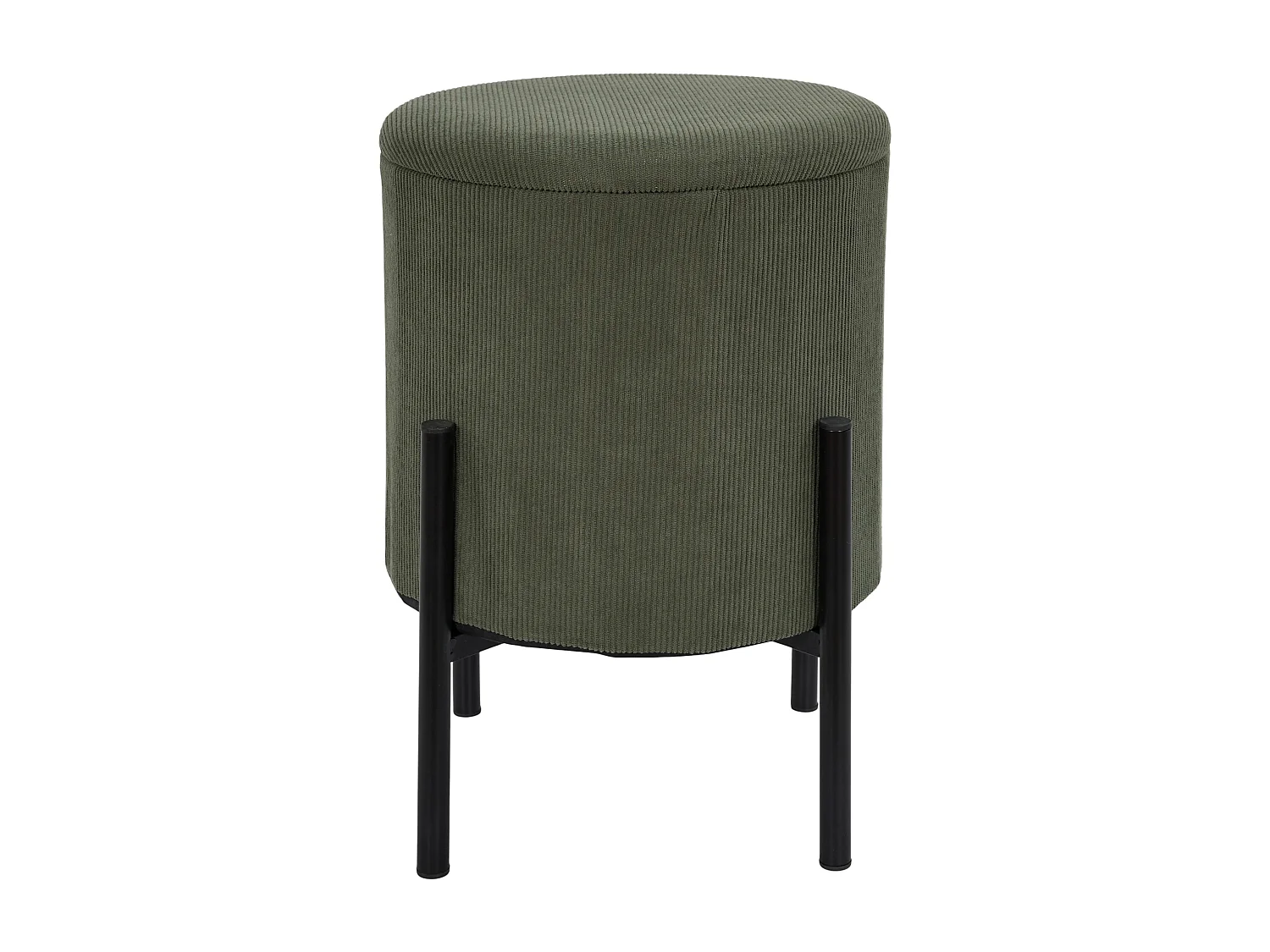 Lot de 4 Poufs - HOME DECO FACTORY - Jules - Rangement - Côtelé - Vert