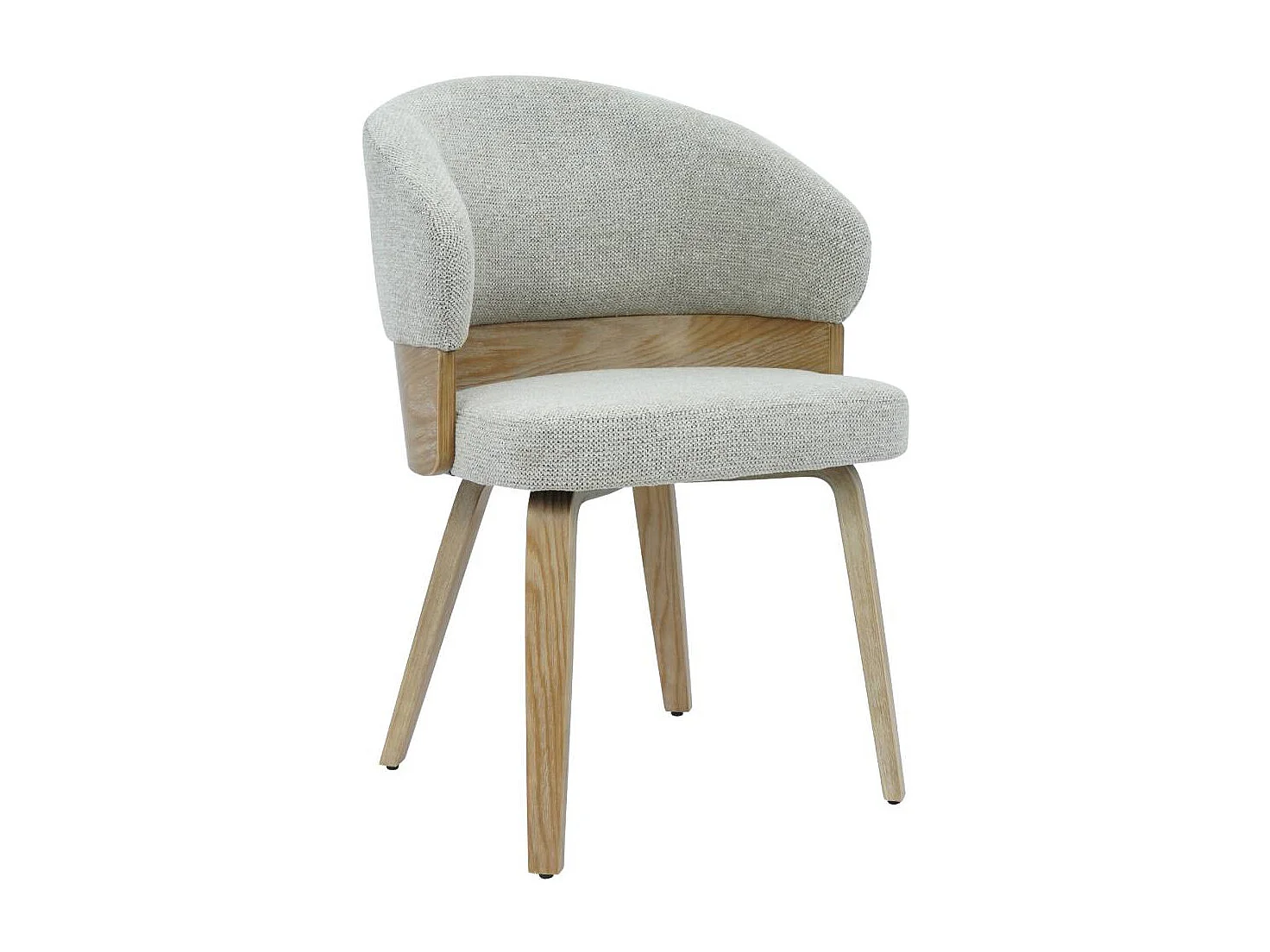 Chaise en bois de sapin et tissu gris chiné Milas (lot de 2)