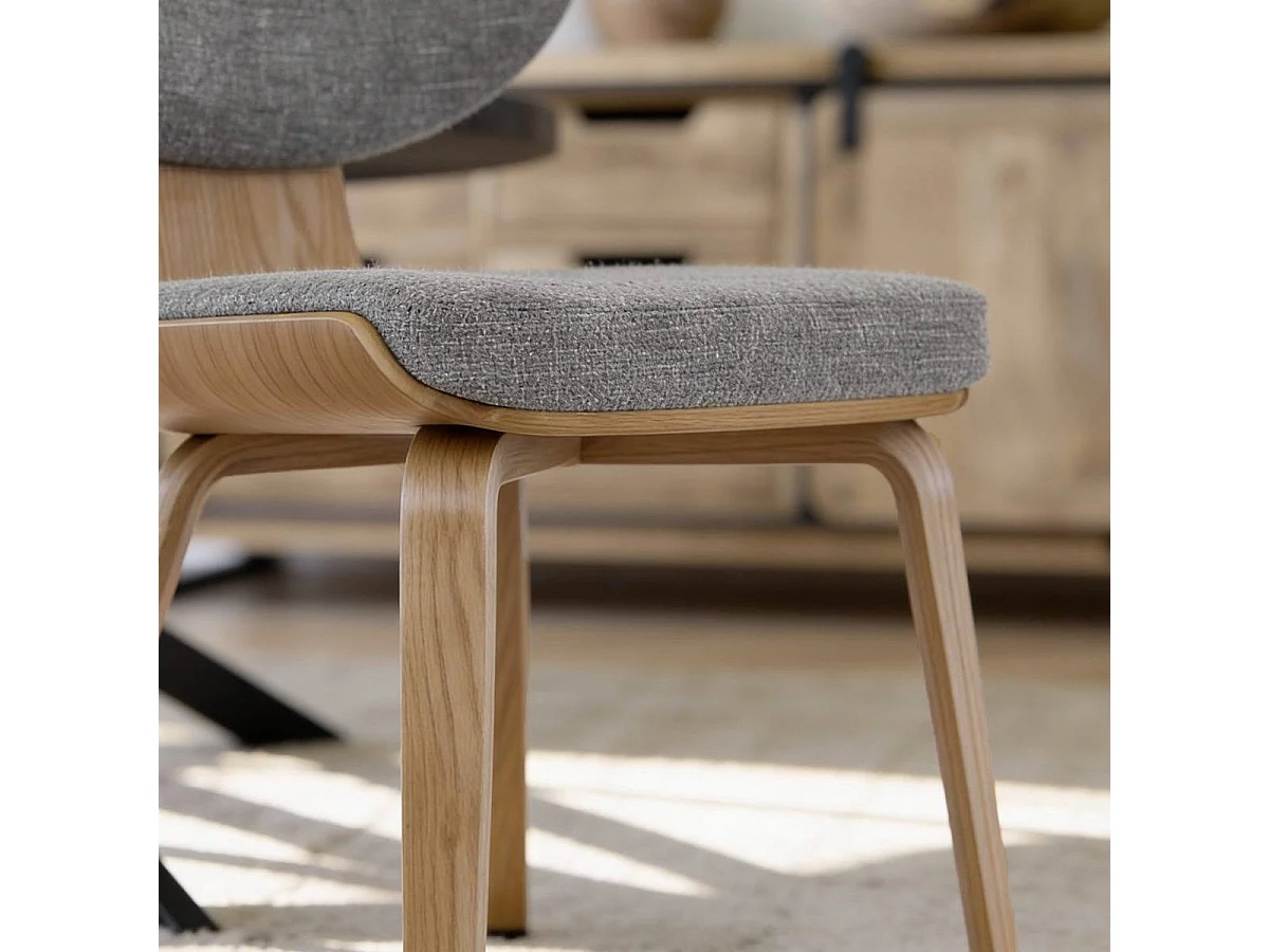 Chaise en bois de sapin et tissu gris ardoise Asda (lot de 2)