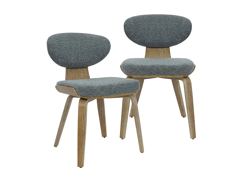 Chaise en bois de sapin et tissu gris ardoise Asda (lot de 2)