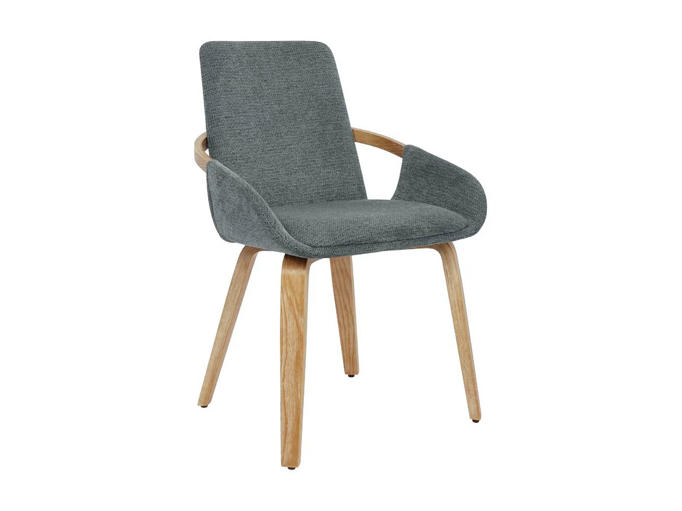Chaise en bois de sapin et tissu gris chiné Calwen (lot de 2)