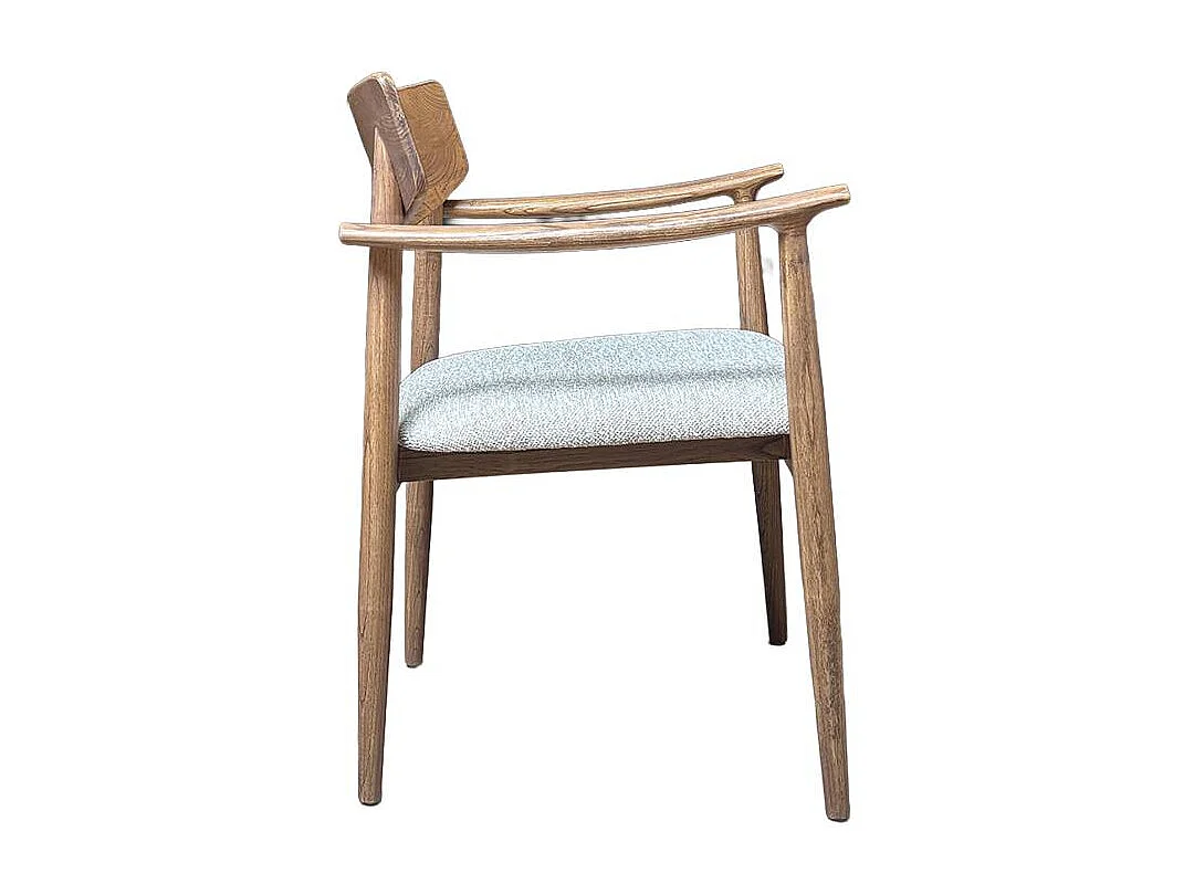 Chaise en bois d'orme et tissu Calyra