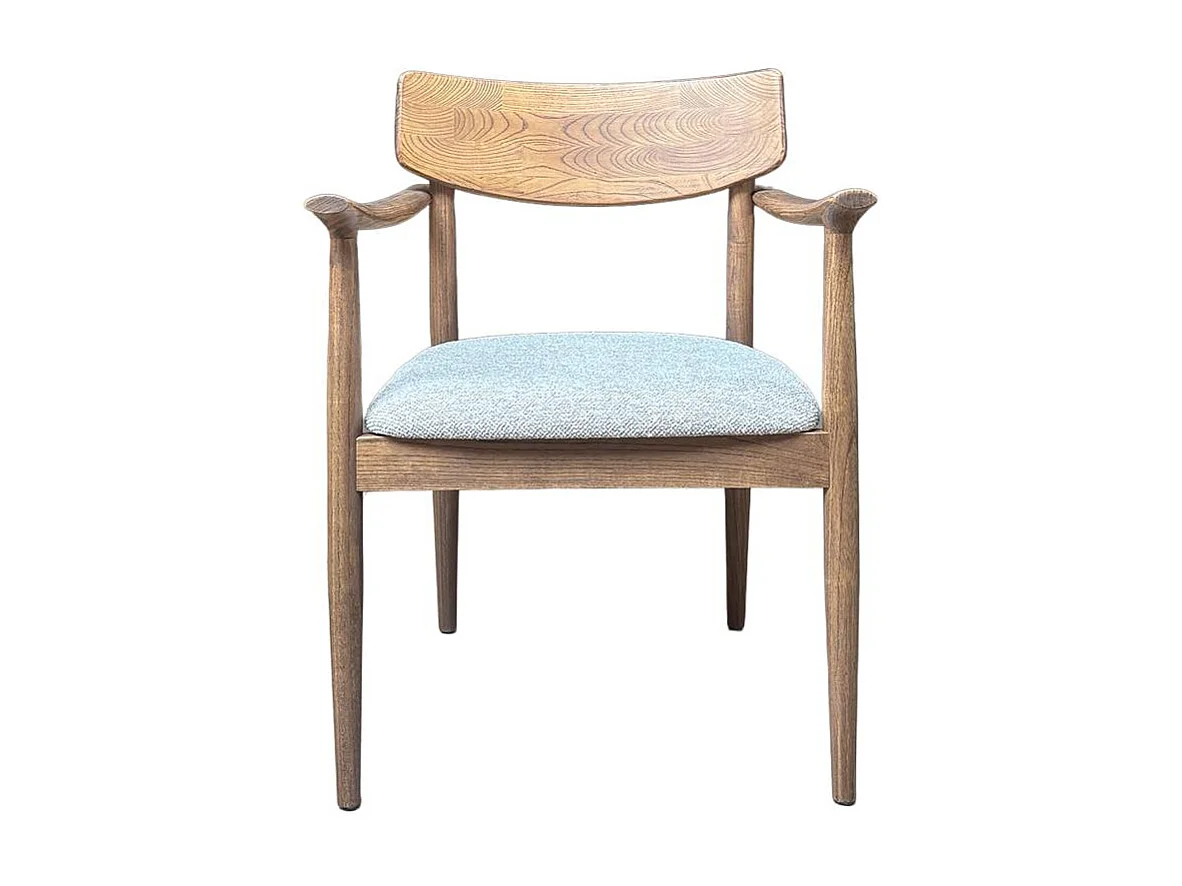 Chaise en bois d'orme et tissu Calyra