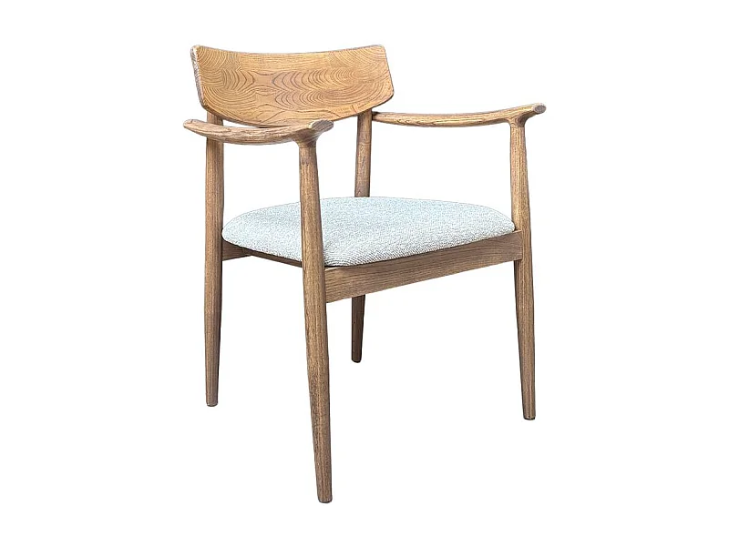 Chaise en bois d'orme et tissu Calyra