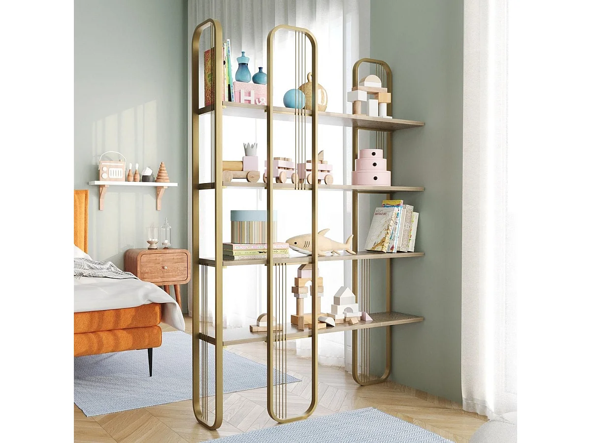 Etagère 4 niveaux dorée 124 cm - Arosa