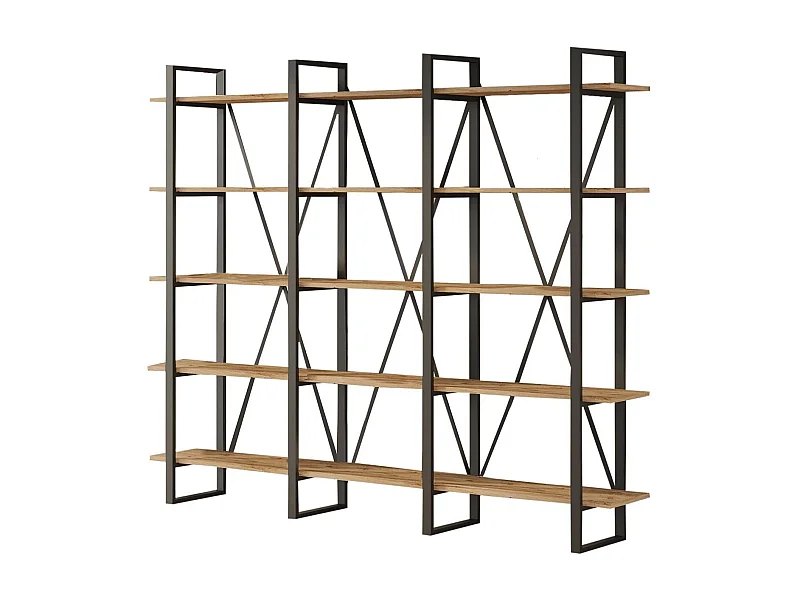 Etagère 5 niveaux effet bois 220 cm - Vika