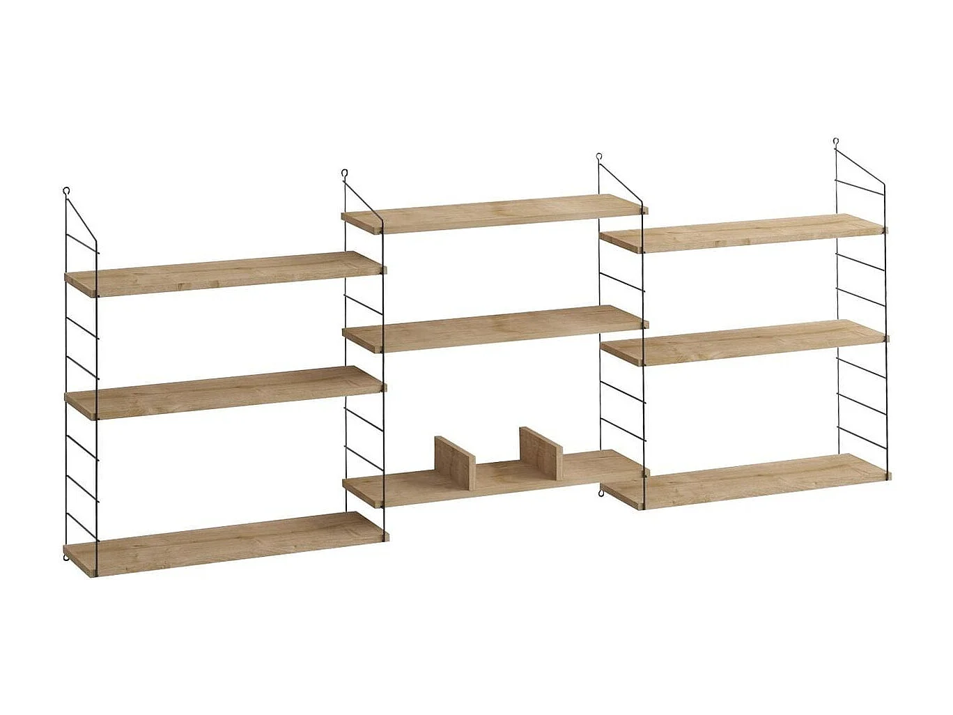 Etagère murale 3 niveaux effet chêne 85 cm - Alera