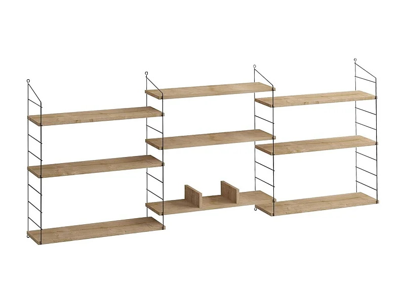 Etagère murale 3 niveaux effet chêne 85 cm - Alera