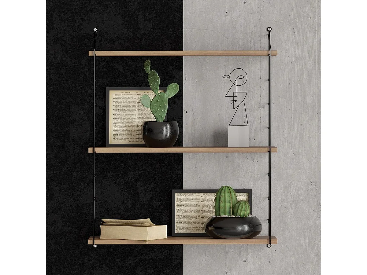 Etagère murale 3 niveaux effet bois 72 cm - Como