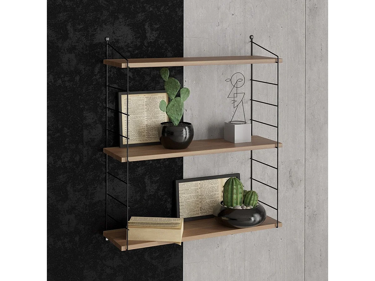 Etagère murale 3 niveaux effet bois 72 cm - Como