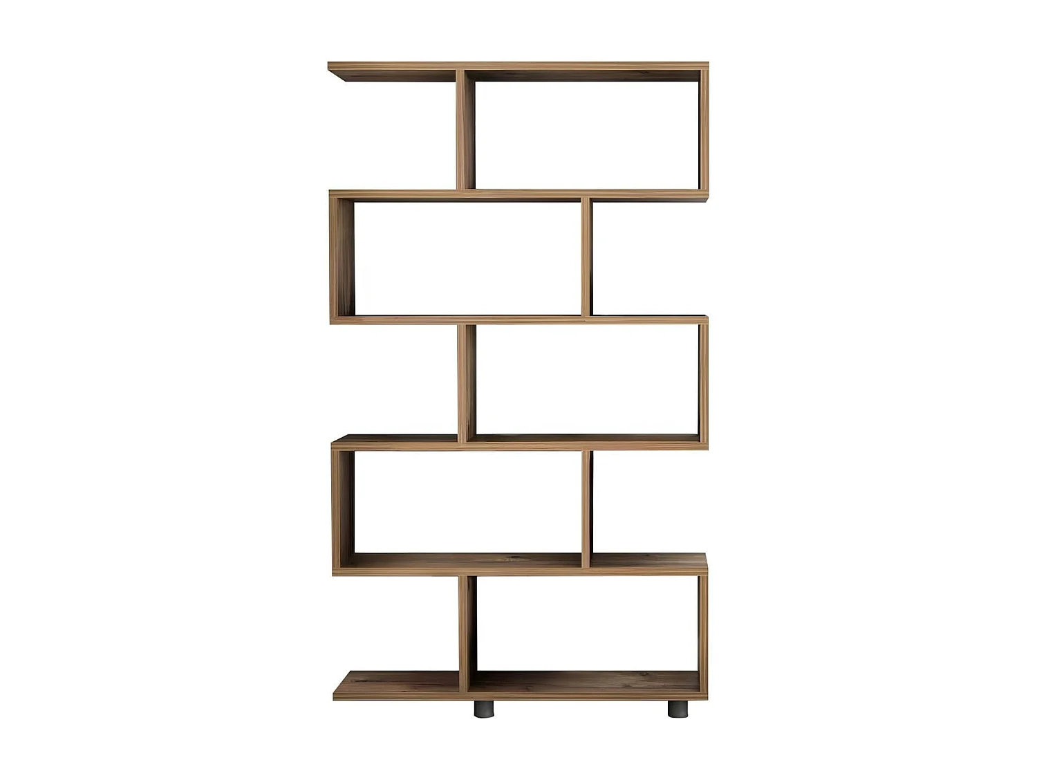 Bibliothèque déstructurée 5 niches effet bois 90 cm - Yara