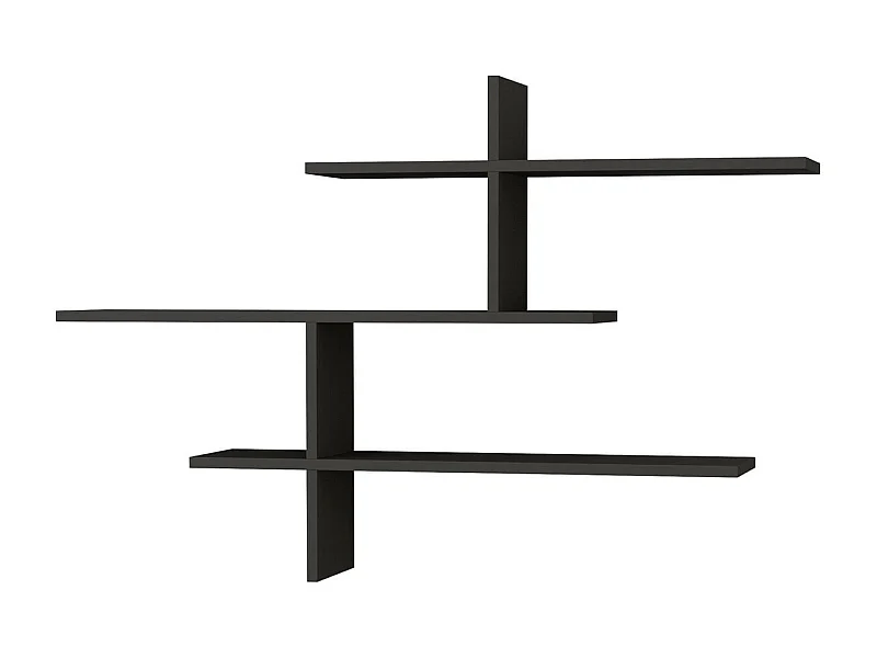 Etagère murale asymétrique 3 niveaux gris anthracite 123 cm - Zina