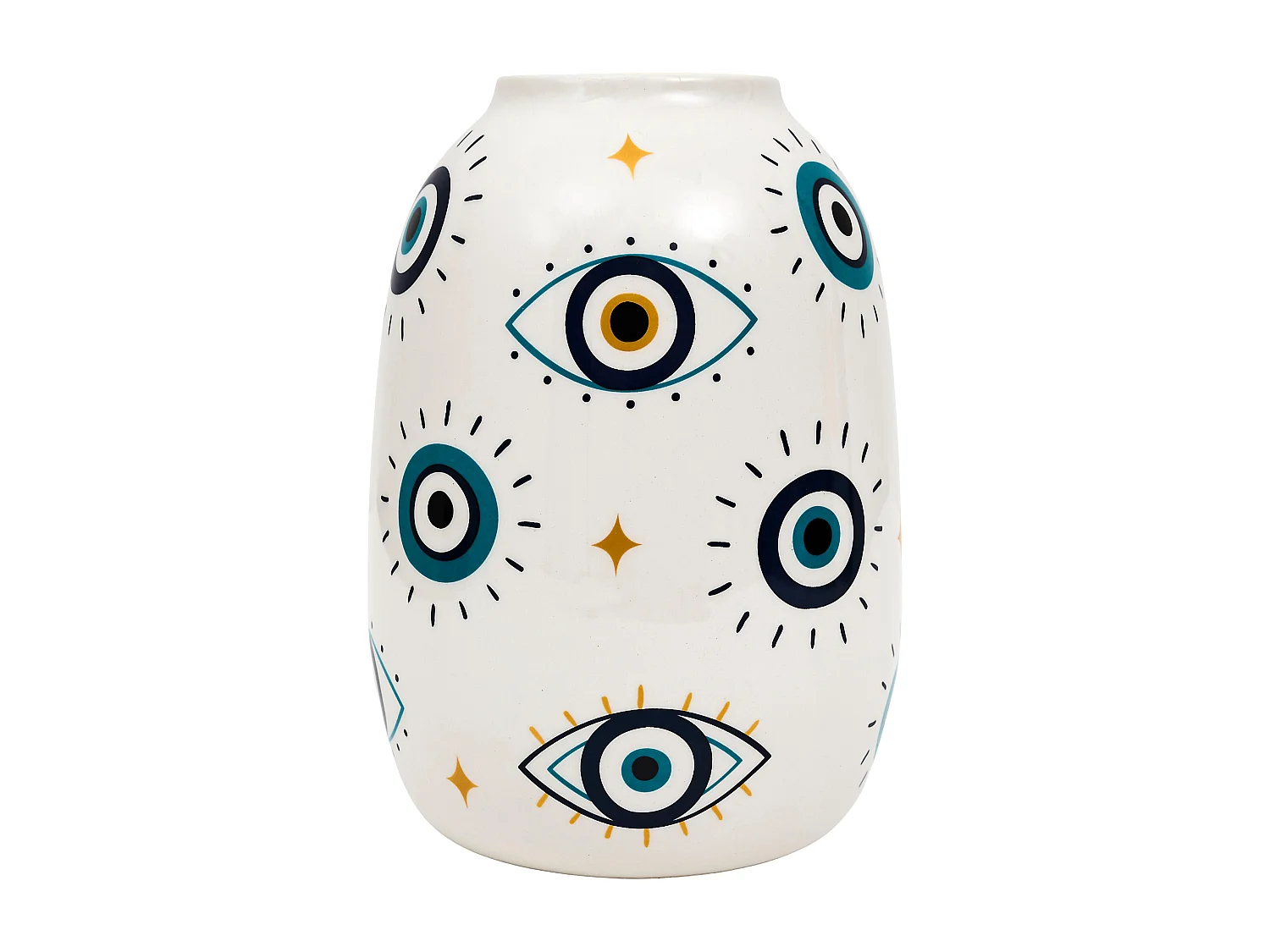 Vase - HOME DECO FACTORY - Louxor - Décoratif - Graphique - Bleu et Blanc