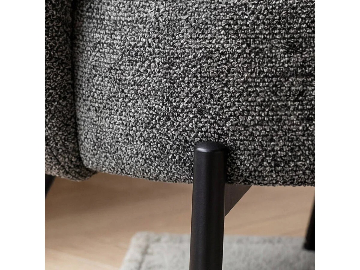 Fauteuil en tissu gris anthracite et pieds en métal Erya