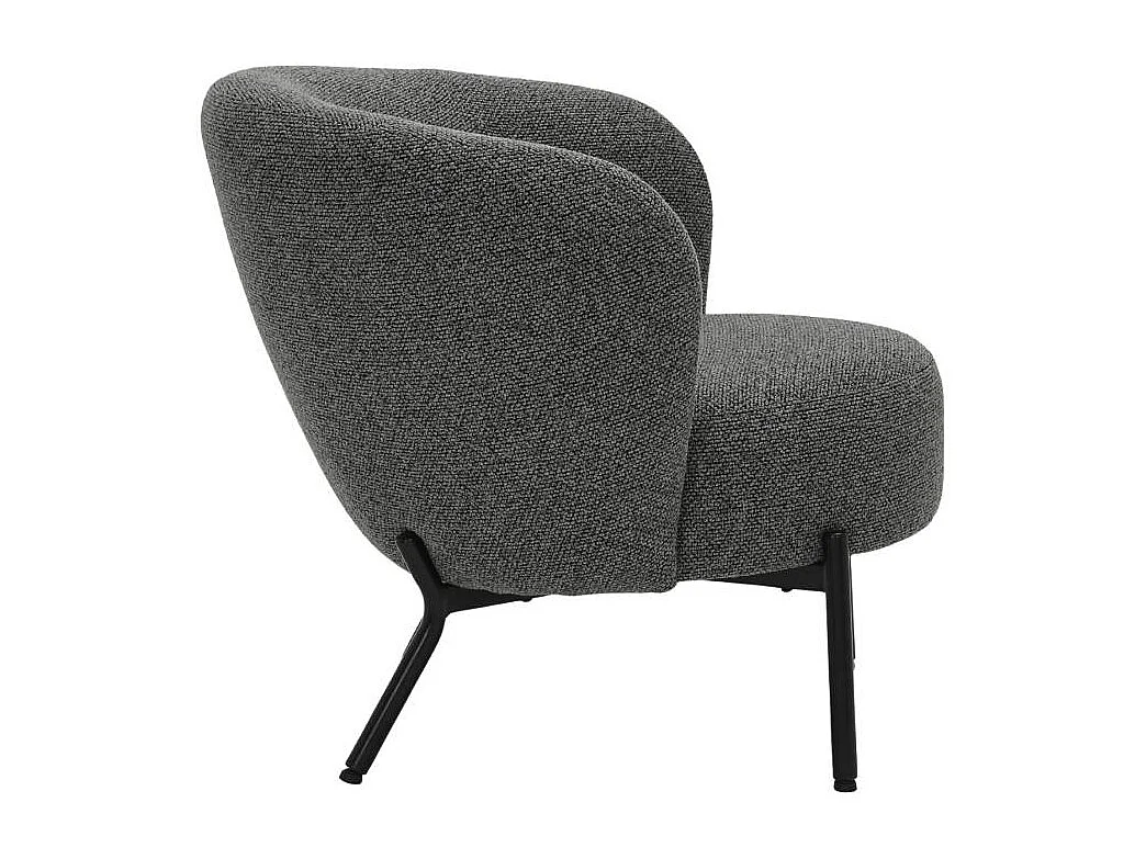 Fauteuil en tissu gris anthracite et pieds en métal Erya