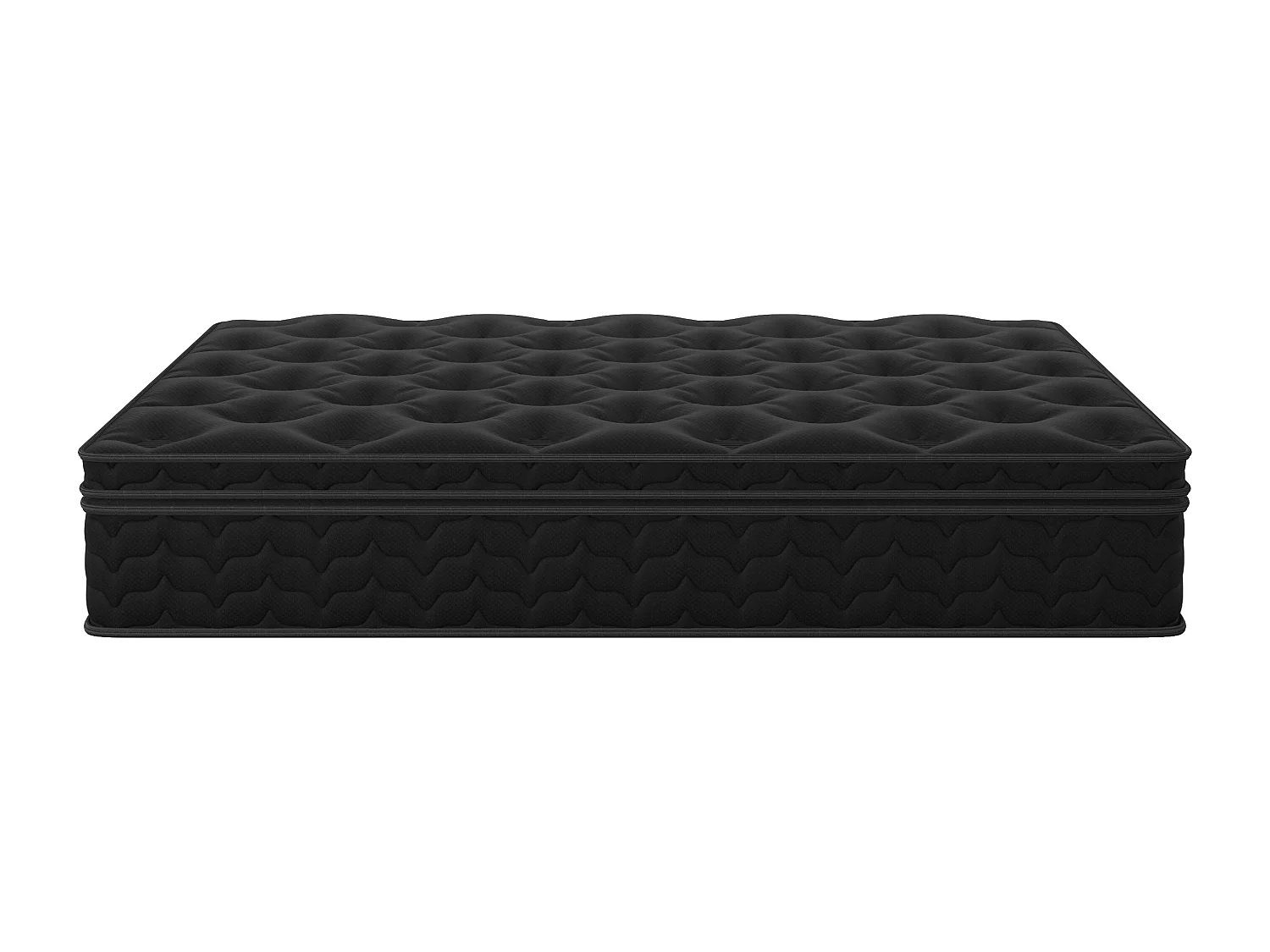 Matelas 180 x 200 cm hybride ressorts ensachés, surmatelas intégré et coutil noir ép.30cm - GAMIANI de YSMÉE