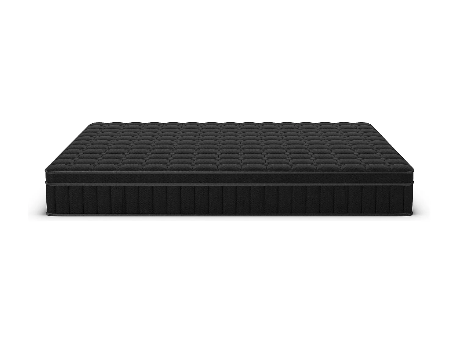 Matelas 180 x 200 cm hybride ressorts ensachés 7 zones, gel à mémoire de forme et coutil noir ép.25cm - TOLCA de YSMÉE