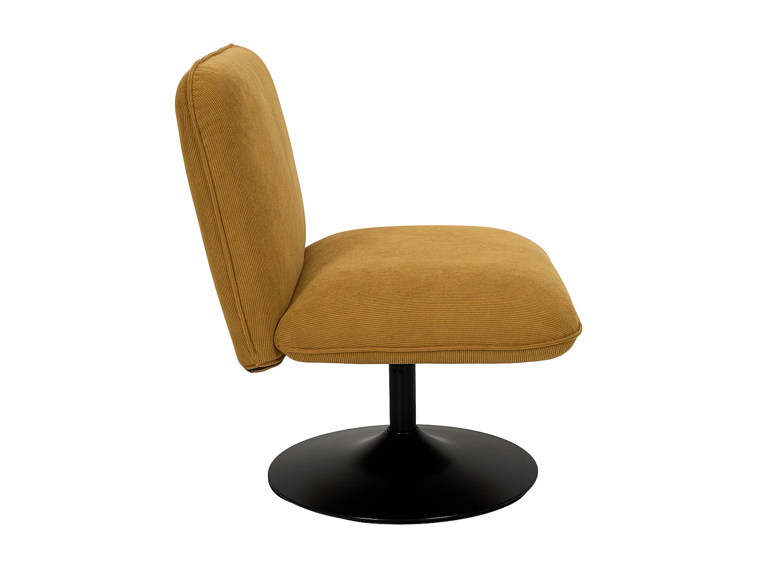 Fauteuil - HOME DECO FACTORY - Jules - Pivotant - Velours Côtelé - Jaune