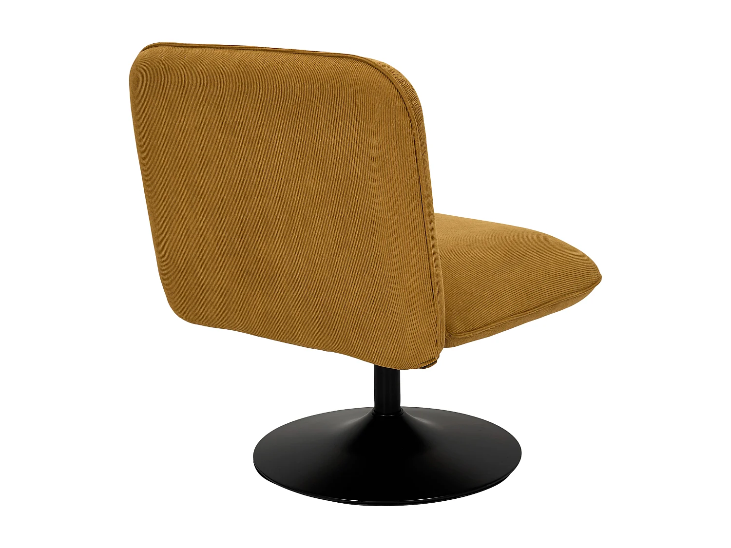 Fauteuil - HOME DECO FACTORY - Jules - Pivotant - Velours Côtelé - Jaune