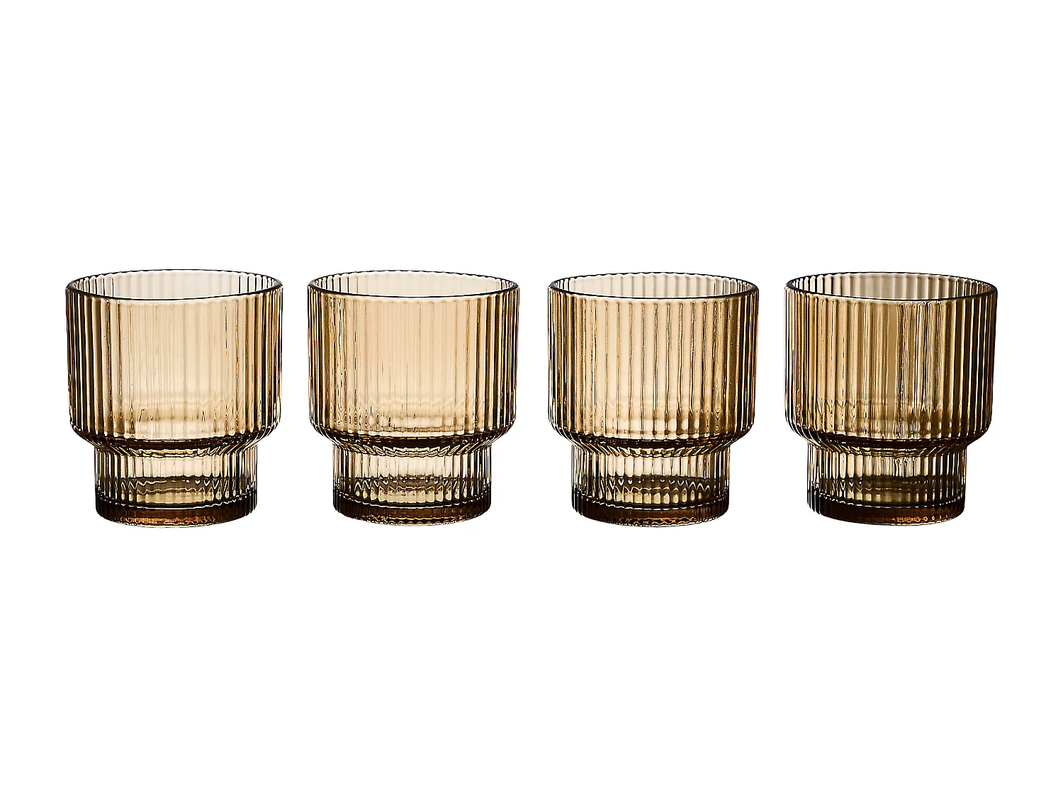 Verre Strie Ambre X4 28cl Jaune
