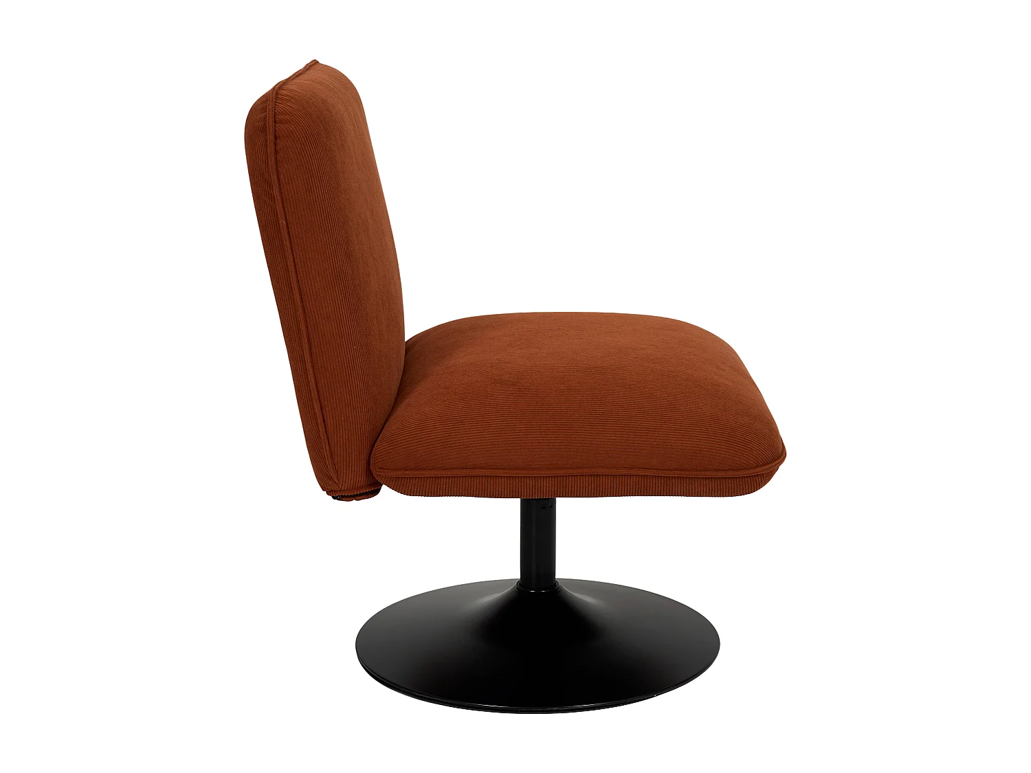 Fauteuil - HOME DECO FACTORY - Jules - Velours Côtelé - Pivotant - Rouge