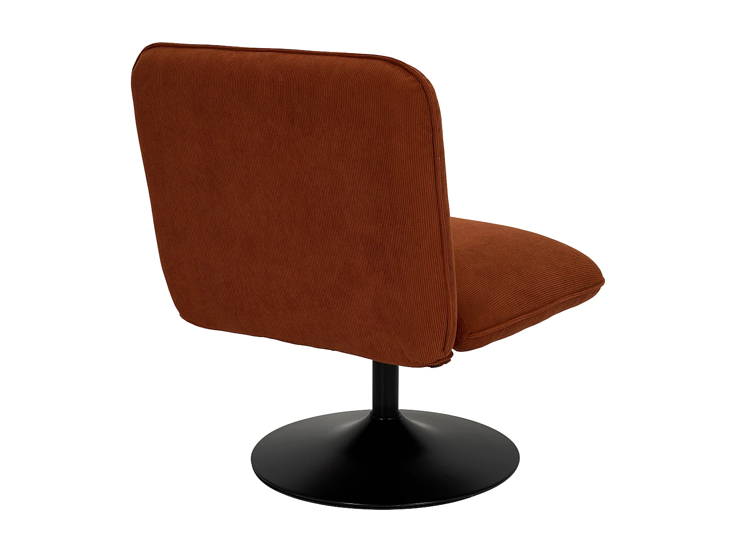Fauteuil - HOME DECO FACTORY - Jules - Velours Côtelé - Pivotant - Rouge