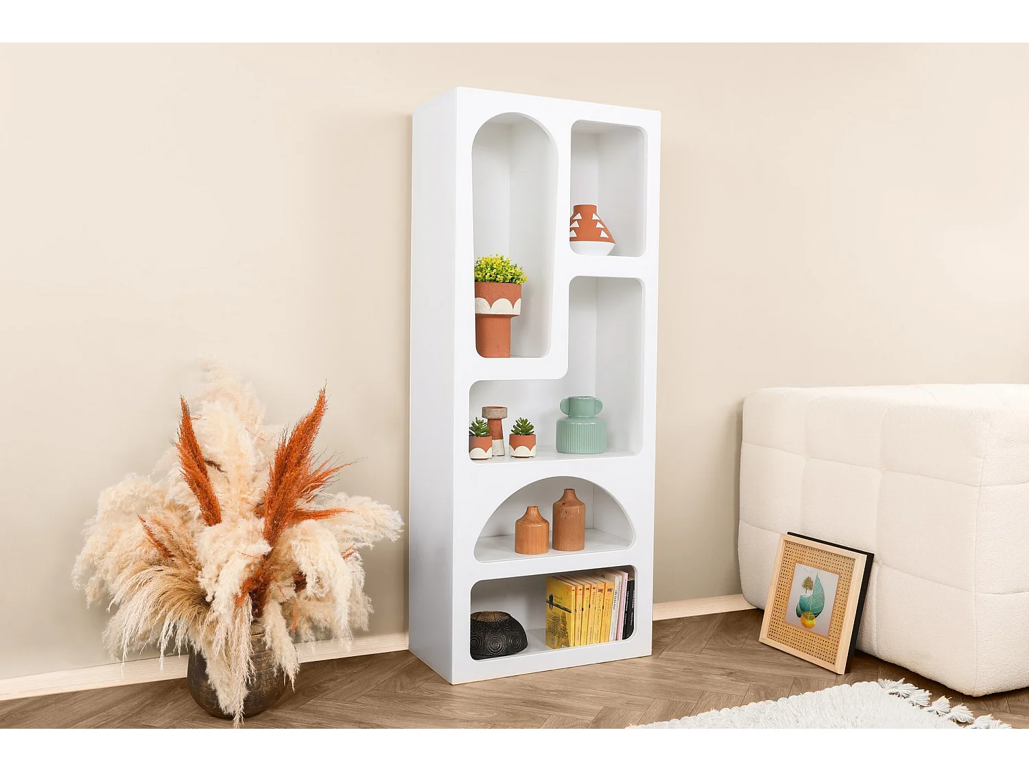 Bibliothèque en bois "Venüs" 60 x 32 x 150 cm - Blanc