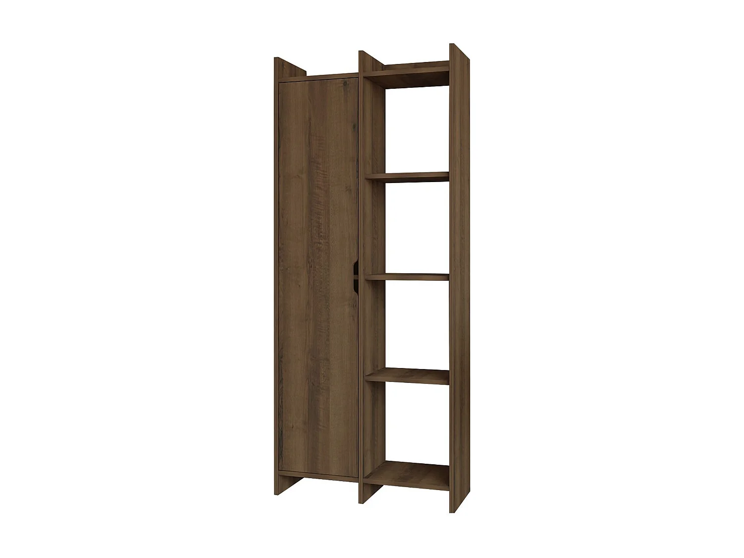 Elegant Antik Valnöt Träbokhylla med Flera Hyllor - "Offer" Kollektion 70 x 30 x 180 cm