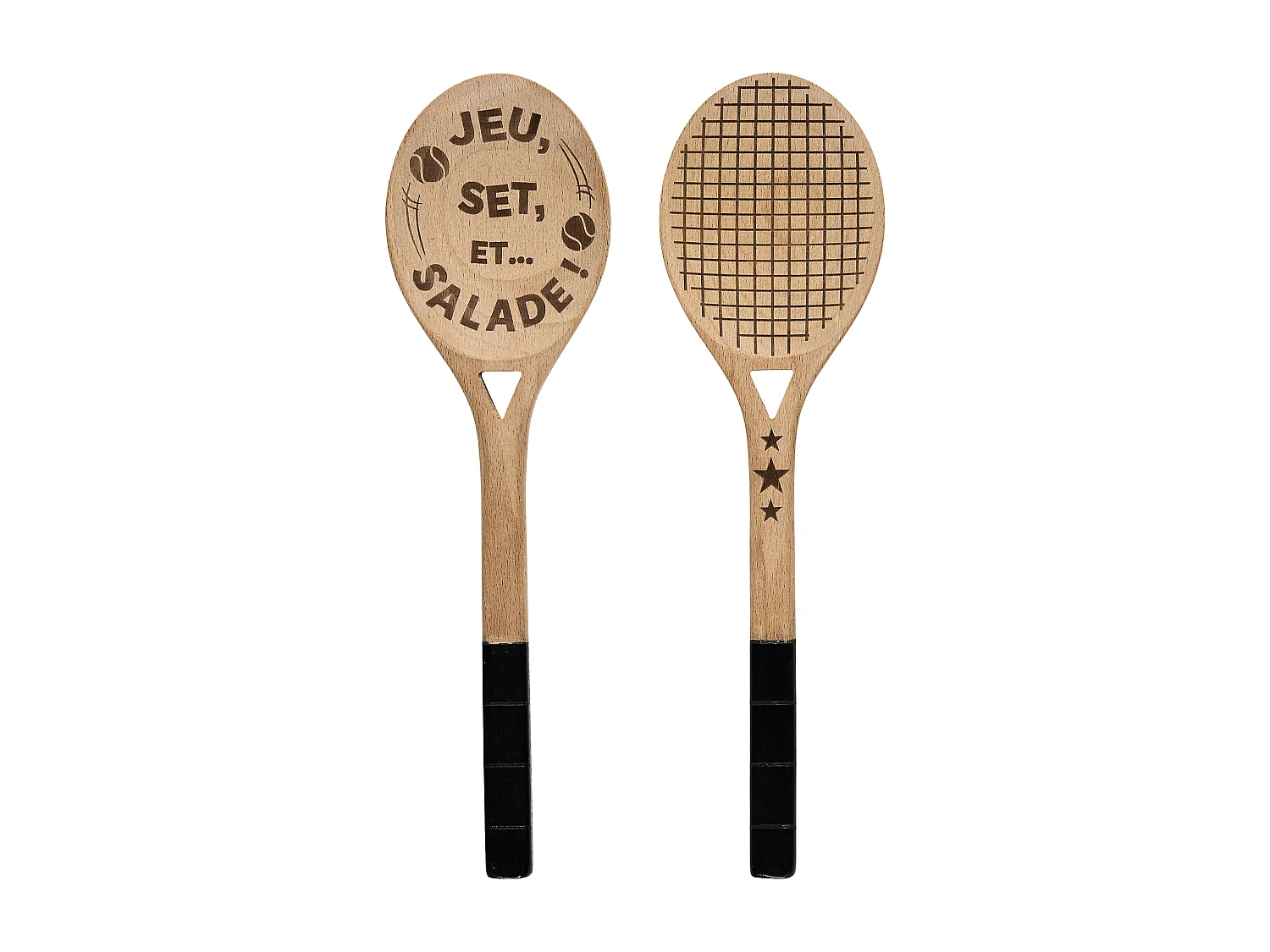 Set de Couverts à Salade - COOK CONCEPT - Ustensiles en Bois de Hêtre - Beige