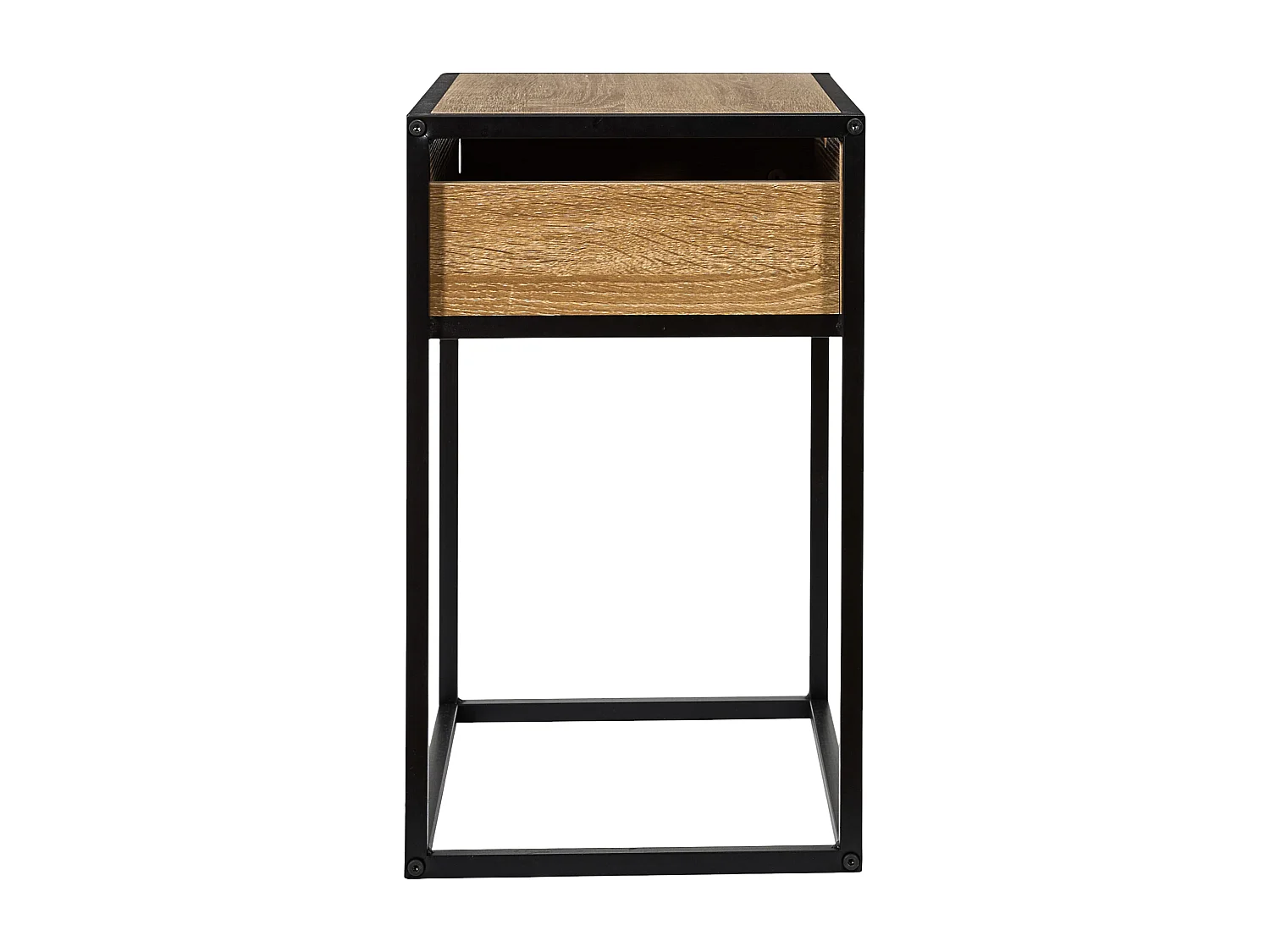 Table de Chevet - HOME DECO FACTORY - Loka - Industriel - Noir et Marron