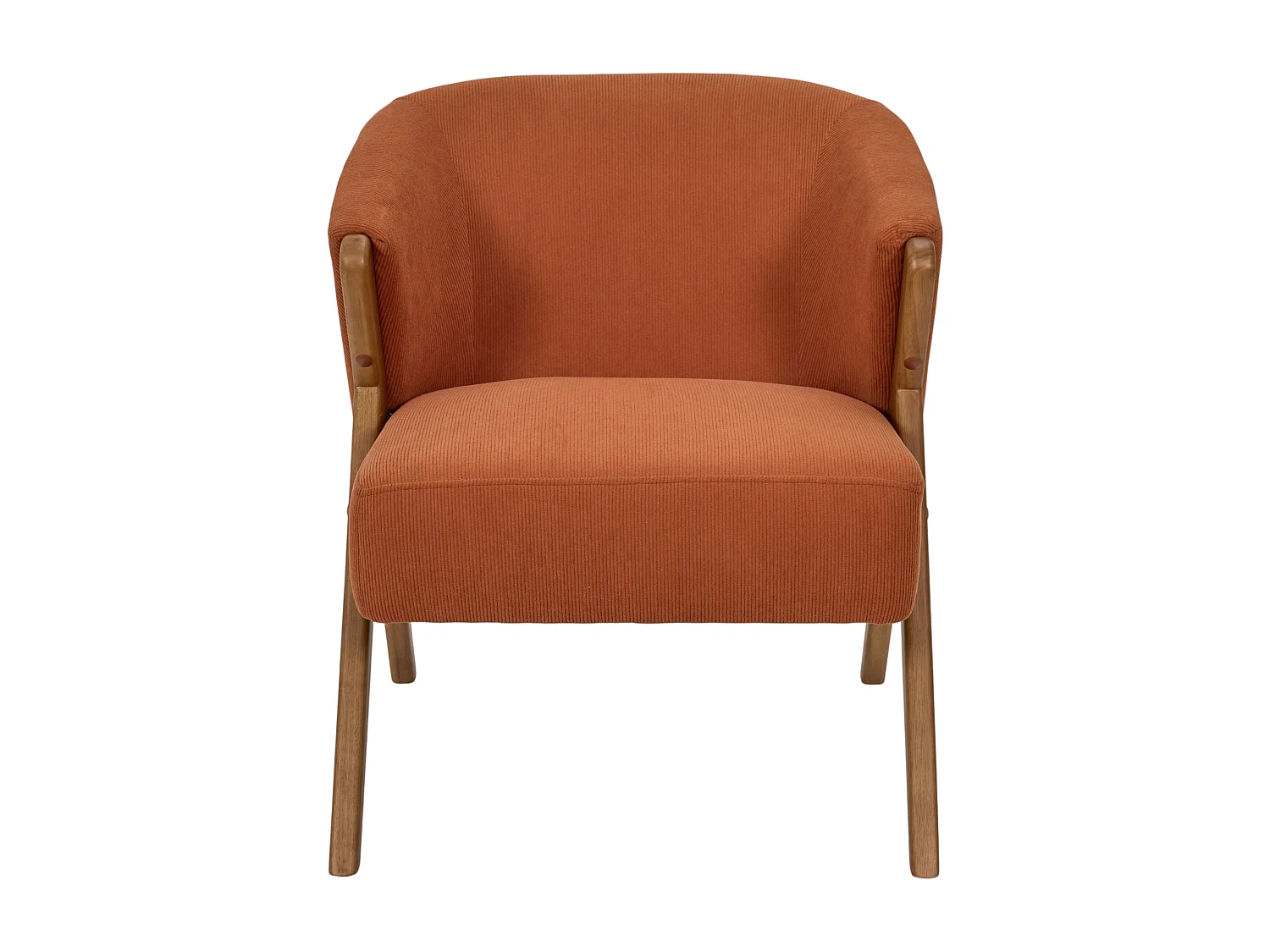 Fauteuil - HOME DECO FACTORY - Jules - Côtelé - Confortable - Terracotta