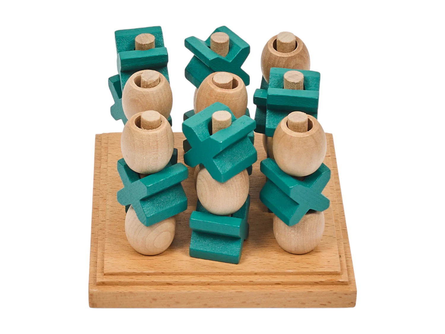 Jeu - MISTER GADGET - Tic Tac Toe 3D en Bois - Design - Vert